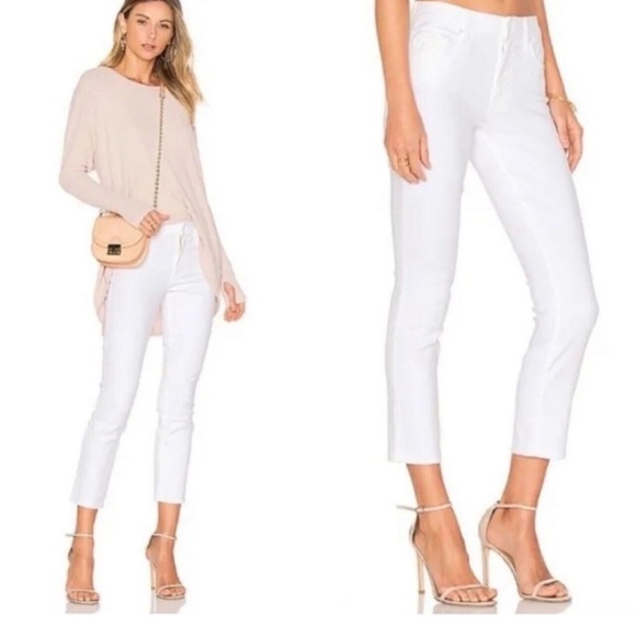 MOTHER Women’s The Looker crop white high waisted skinny jeans 27 - Picture 1 of 8